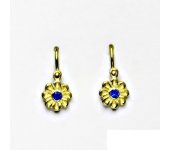 Zlaté náušnice, spinel, žluté zlato, dětské náušnice VE 175
