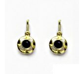 Dětské náušnice, žluté zlato, granát, zlaté náušnice, NK 1380