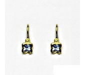 Zlaté náušnice, dětské, akvamarin, žluté zlato, náušnice ze zlata, VE 176