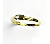 Zlatý prsten, žluté zlato, prstýnek se zirkonem, čirý zirkon, VR 283