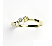 Zlatý prsten, žluté zlato, prstýnek s čirými zirkony, zirkon, VR 218 