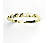 Zlatý prten, žluté zlato, prstýnek se zirkony, čirý zikon, VR 221