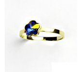 Zlatý prsten, žluté zlato,prstýnek se Swarovski krystalem, AB, T 1297  