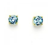Zlaté náušnice, žluté zlato, přírodní topaz swiss,  NŠ 1250 