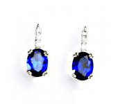 Zlaté náušnice,bílé zlato, náušnice se zirkony a syntetickým spinelem, VE 8