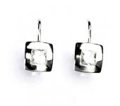 Zlaté náušnice, bílé zlato, náušnice s čirým zirkonem, NK 1117