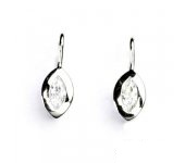 Zlaté náušnice, bílé zlato, náušnice s čirými zirkony, NK 1119 