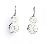 Zlaté náušnice, bílé zlato, náušnice s čirými zirkony, NK 1033