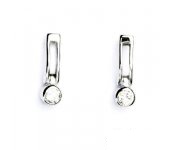 Zlaté náušnice, bílé zlato, náušnice s čirým zirkonem, VE 116