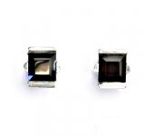 Zlaté náušnice, bílé zlato, náušnice s přírodním granátem, VE 16 