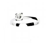 Zlatý prsten, bílé zlato, čirý zirkon, prstýnek ze zlata, T 1223 