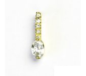 Zlatý přívěsek, žluté zlato, čiré zirkony, přívěšek ze zlata, VP 23