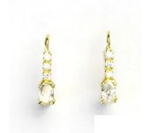 Zlaté náušnice, žluté zlato, náušnice s čirými zirkony, VE 15