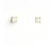 Zlaté náušnice, žluté zlato, náušnice se zirkony, čiré zirkony, VE 73