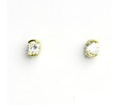 Zlaté náušnice, žluté zlato, náušnice se zirkony, čiré zirkony, VE 35