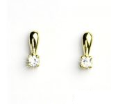 Zlaté náušnice, čirý zirkon, žluté zlato, náušnice ze zlata, VE 82