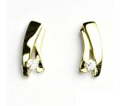 Zlaté náušnice, čirý zirkon, žluté zlato, náušnice ze zlata, VE 46
