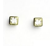 Zlaté náušnice, čirý zirkon, žluté zlato, náušnice ze zlata, VE 33