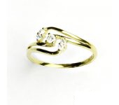 Zlatý prsten, žluté zlato, prstýnek s čirými zirkony, VR 203