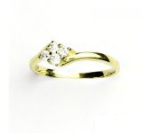 Zlatý prsten, žluté zlato, prstýnek s čirými zirkony, VR 135