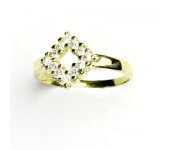 Zlatý prsten, žluté zlato, prstýnek s čirými zirkony, VR 190
