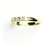 Zlatý prsten, žluté zlato, prstýnek s čirými zirkony, T 1274