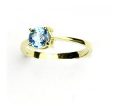 Zlatý prsten, žluté zlato, prstýnek s přírodním topazem swiss, T 1250