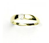 Zlatý prsten, žluté zlato, prstýnek s čirým zirkonem, VR 126