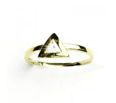 Zlatý prsten, žluté zlato, prstýnek s čirým zirkonem, T 1120