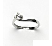 Zlatý prsten, bílé zlato, čirý zirkony, prstýnek ze zlata,  VR 282
