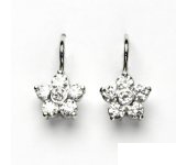 Zlaté náušnice, bílé zlato, náušnice ze zlata, kytičky, NK 1444