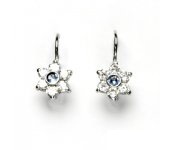 Dámské zlaté náušnice, bíle zlato, zirkony, kytičky,náušnice ze zlata,VE 58 