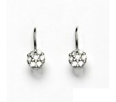 Zlaté náušnice, bílé zlato, čiré zirkony, kytičky, náušnice ze zlata, VE 3