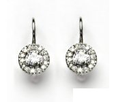 Zlaté náušnice, bílé zlato, čiré zirkony, náušnice ze zlata, VE 239