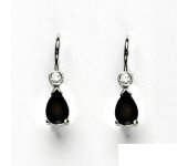 Zlaté náušnice, bílé zlato, čirý zirkon, přírodní granát, VE 144 