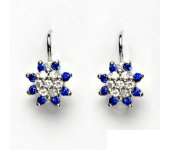 Zlaté náušnice, bílé zlato, kytičky, zirkony, spinel, náušnice ze zlata, VE 50 