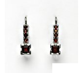 Zlaté náušnice, bílé zlato, přírodní granáty, náušnice ze zlata, VE 59 