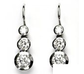 Zlaté náušnice, bílé zlato, náušnice ze zlata, čiré zirkony, VE 26