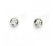 Zlaté náušnice, čirý zirkon, bílé zlato, náušnice ze zlata, VE 128
