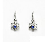 Zlaté dětské náušnice, zirkony čiré a spinel, bílé zlato, VE 251 (252)