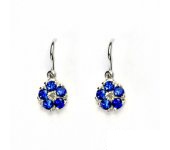 Zlaté dětské náušnice, bílé zlato, kytičky,  zirkony v barvě spinelu,  VE 202  