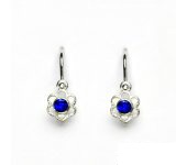 Zlaté dětské náušnice, bílé zlato, kytičky,  zirkon spinel,  VE 197 