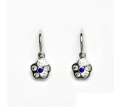 Zlaté dětské náušnice, kytička, čiré zirkony, zirkon spinel, VE 203 (210)