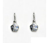 Dětské náušnice,bílé zlato,  zirkony akvamarin, VE 210 (VE 203)  