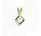 Zlatý přívěsek, žluté zlato, přívěsek s čirým zirkonem, čirý zirkon, VP 44