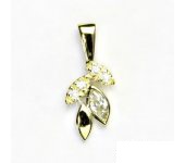 Zlatý přívěsek, žluté zlato, přívěsek s čirými zirkony, čirý zirkon, VP 90