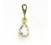 Zlatý přívěsek, žluté zlato, přívěsek s čirým zirkonem, P 1361