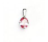 Zlatý přívěsek, bílé zlato, přívěšek s růžovým zirkonem, růžový zirkon,VP 116