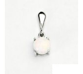 Zlatý přívěsek, bílé zlato, náušnice se syntetickým bílým opálem, P 1252