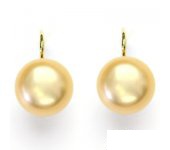 Zlaté náušnice, lososová přírodní říční perla, žluté zlato, NK 1298  